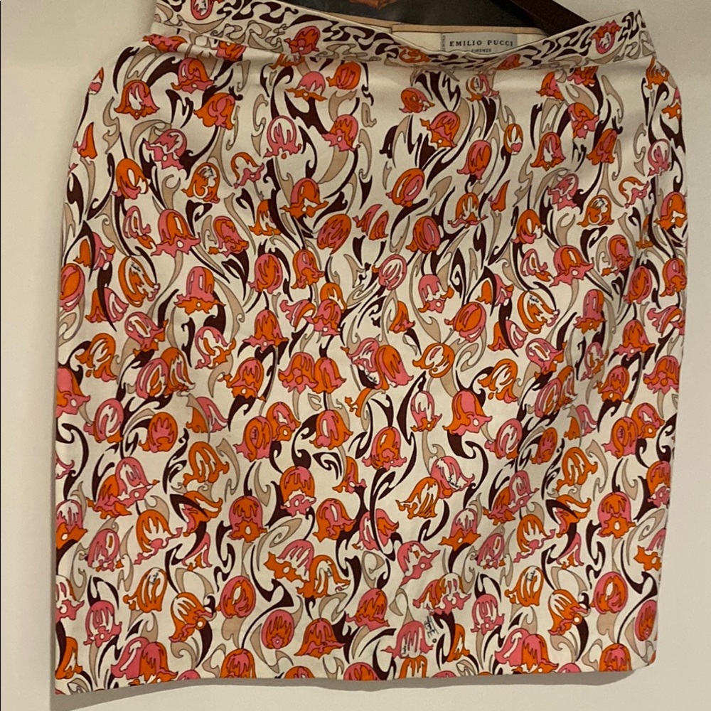 Emilio Pucci Mini Skirt - Pink, Orange, Brown Floral